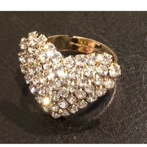 Vintage Heart  Adjustable Ring Size 7 1/4 & up